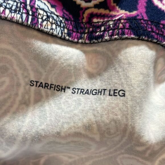 Lands' End Women's Starfish Mid Rise Straight Leg Elastic Waist Pull On Pants - Picture 11 of 15